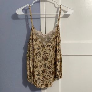 Cute tank with sheer embroidery
